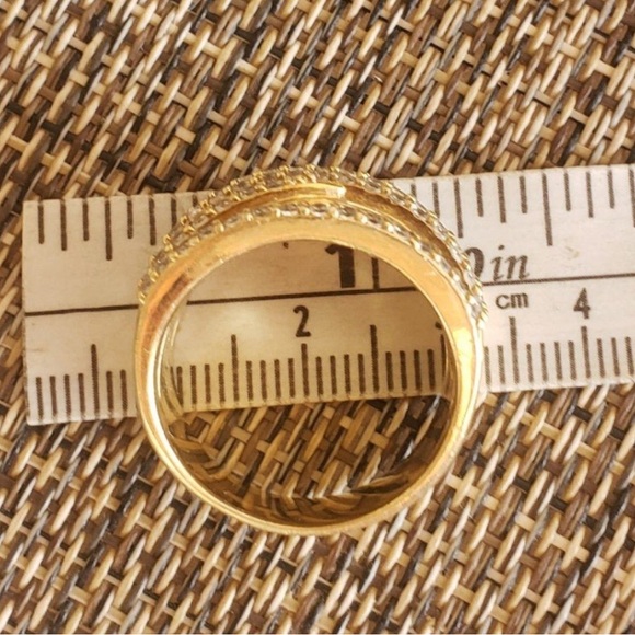Wide Band CZ gold plated ring 8.5 - Picture 7 of 11